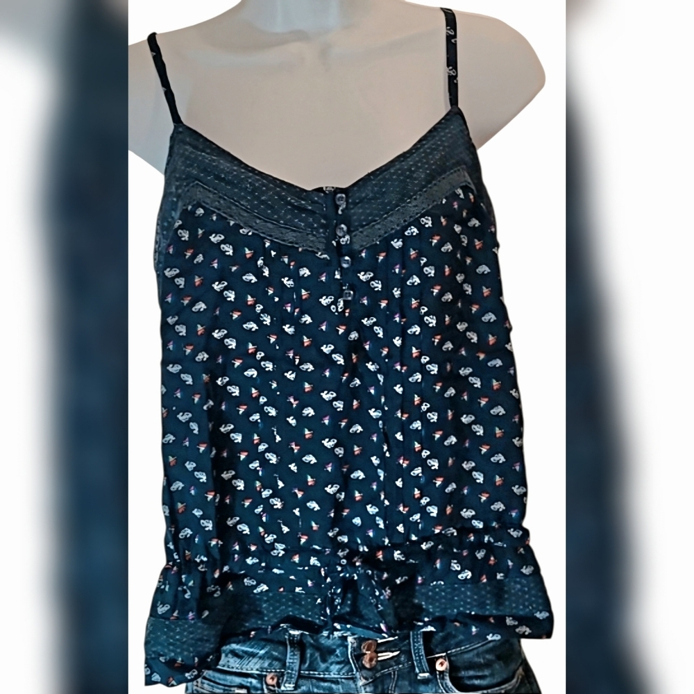 Sailboat Anchor Tank with Lace Trim and Adhustuble Straps
